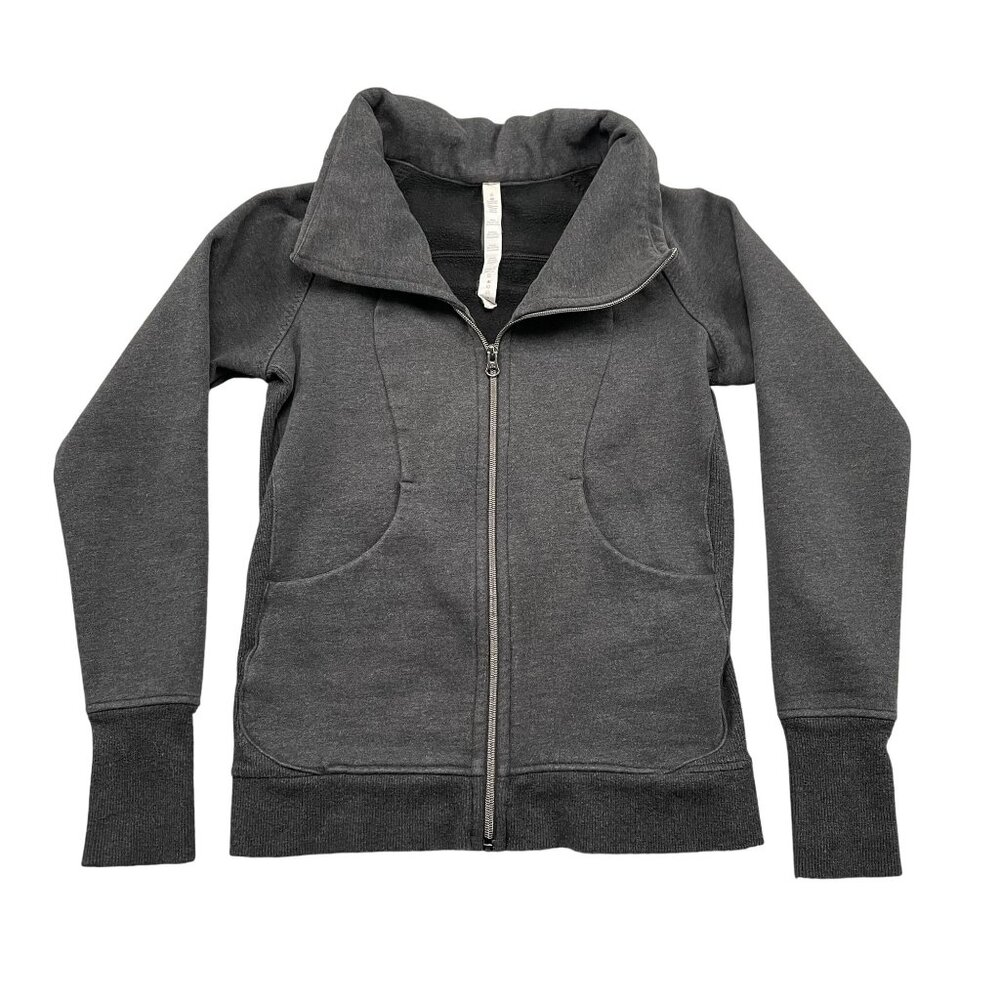 Lululemon Cozy Cuddle Up Jacket Womens 6 Grey Full Zip Athletica